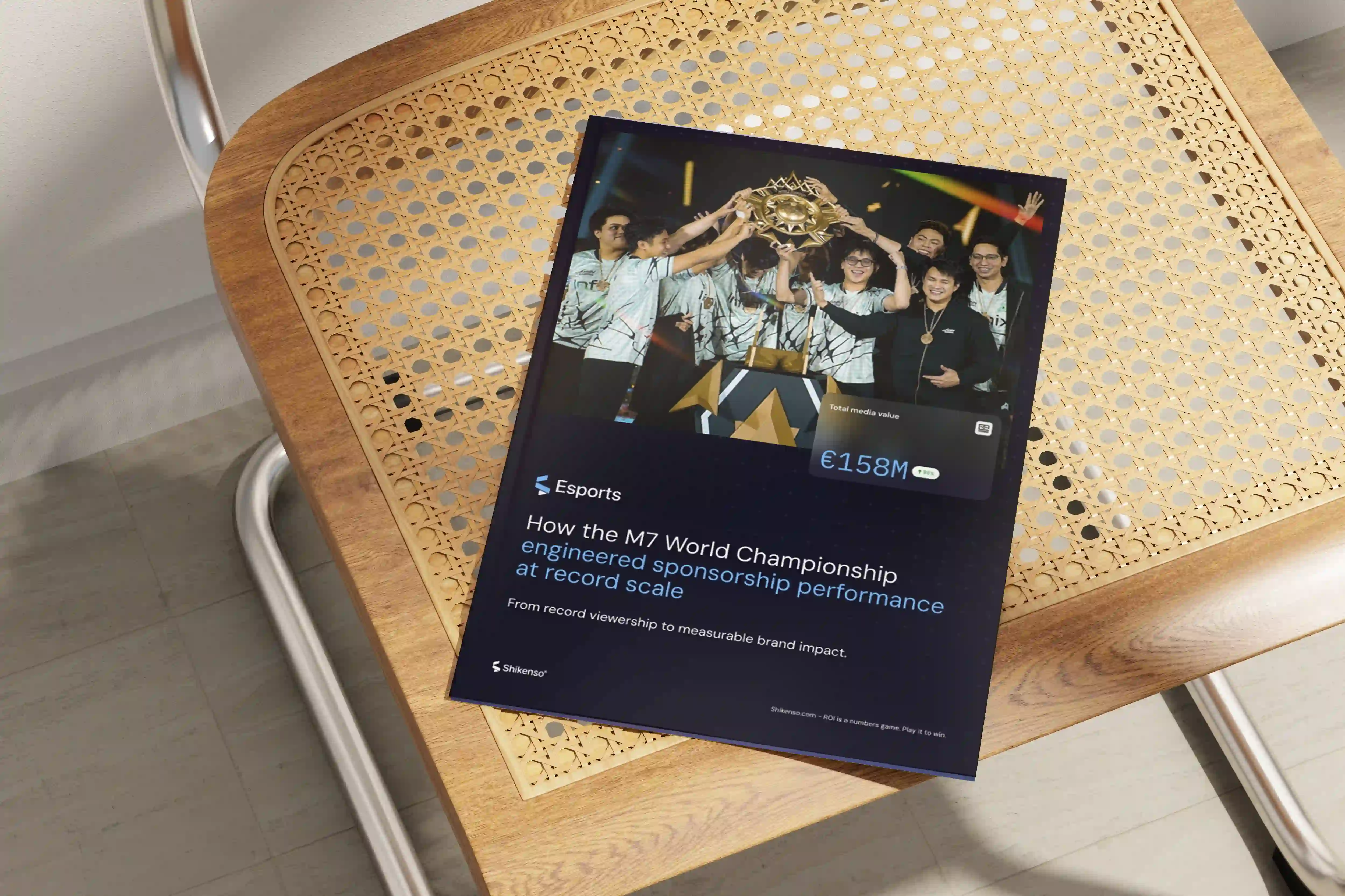 Shikenso case study brochure on the M7 World Championship showing €158M total media value