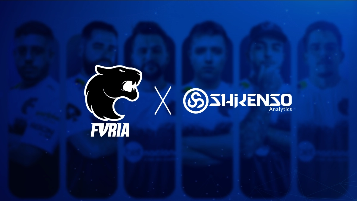 Partnership announcement graphic featuring FURIA Esports and Shikenso Analytics logos on a blue background with FURIA players in the backdrop. The collaboration highlights FURIA’s strategic growth in 2023 through Shikenso’s AI-powered sponsorship tracking solutions.