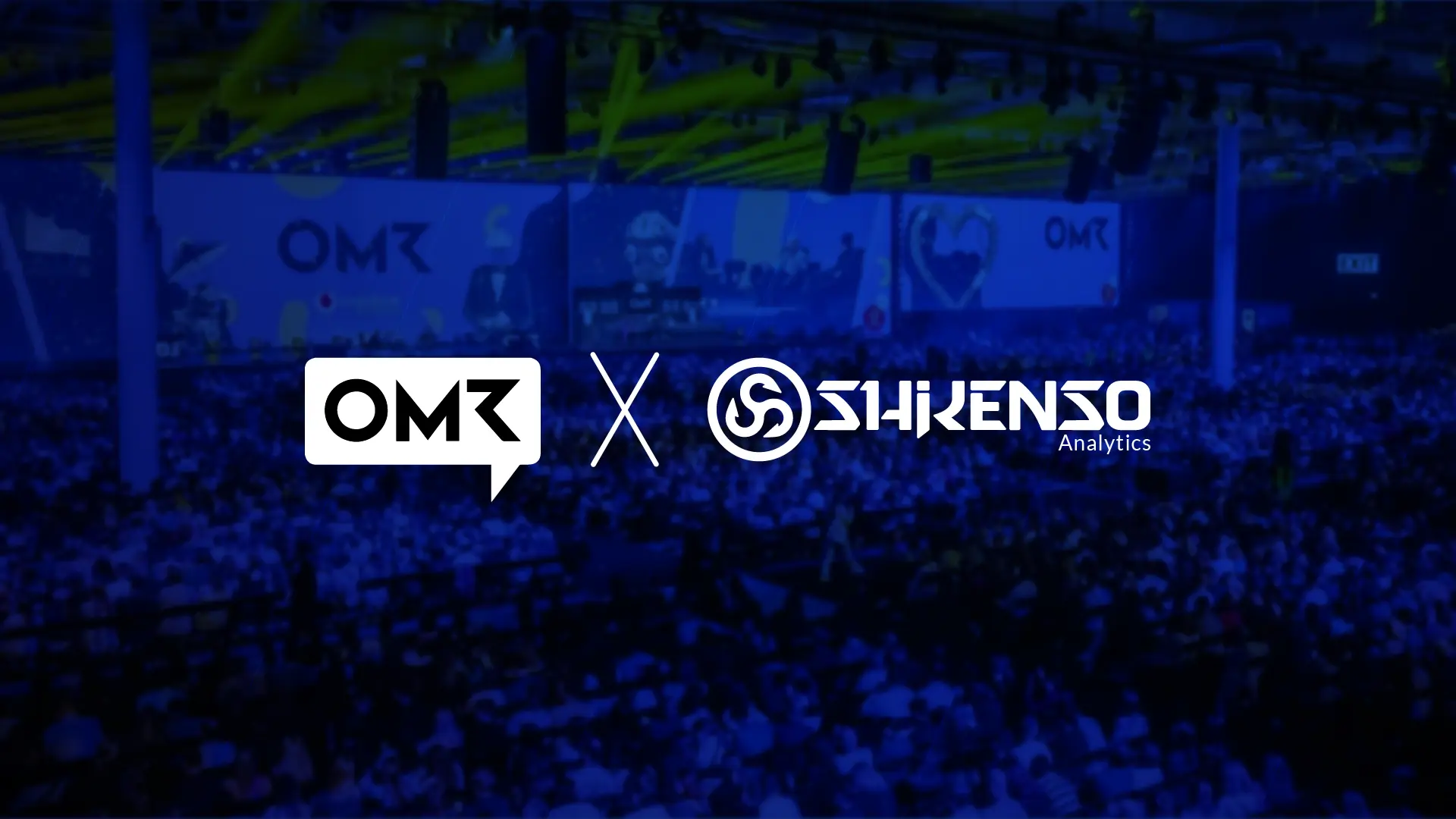 OMR Festival 2025 and Shikenso partnership announcement image featuring both company logos over a packed event crowd, symbolising collaboration in data analytics and digital marketing innovation.