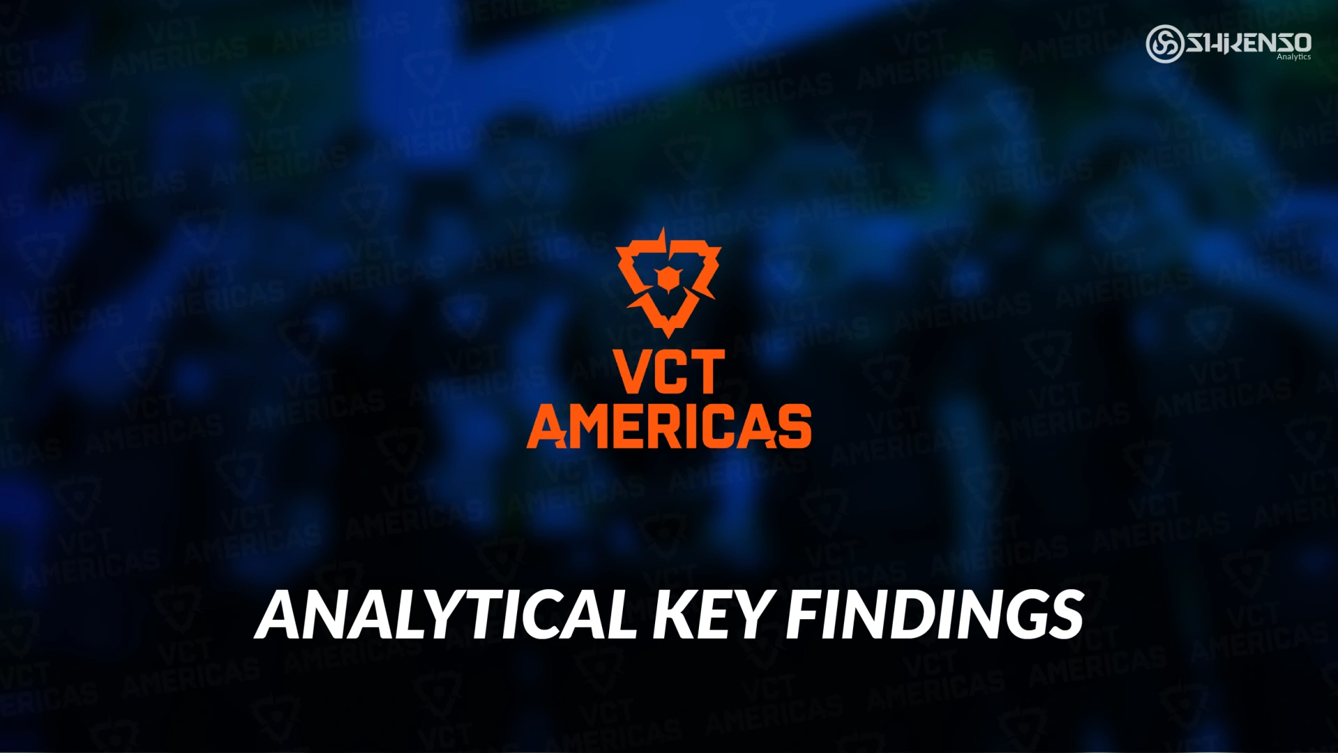 VCT Americas 2023 analytical findings graphic by Shikenso Analytics. Highlights sponsorship insights including dominant brands, effective marketing formats, and audience demographic surprises from the Valorant Champions Tour Americas League.