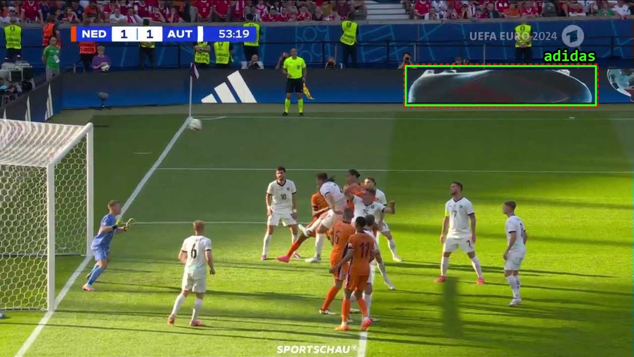 Football match moment at UEFA EURO 2024 between the Netherlands and Austria, showing players in action near the goal with an Adidas advertisement visible on the pitch boards.